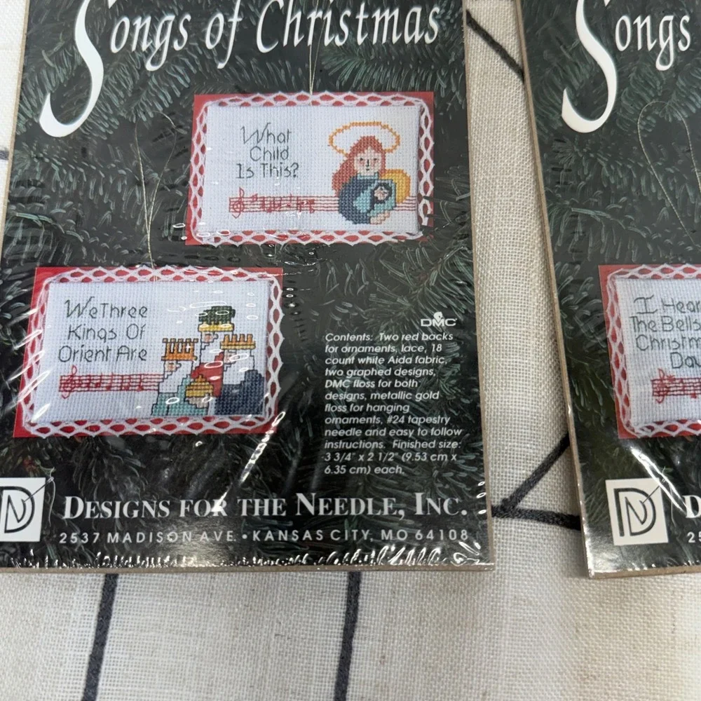 Designs For The Needle‎ Cross Stitch Ornament Kits Lot of 4 Multicolor Christmas